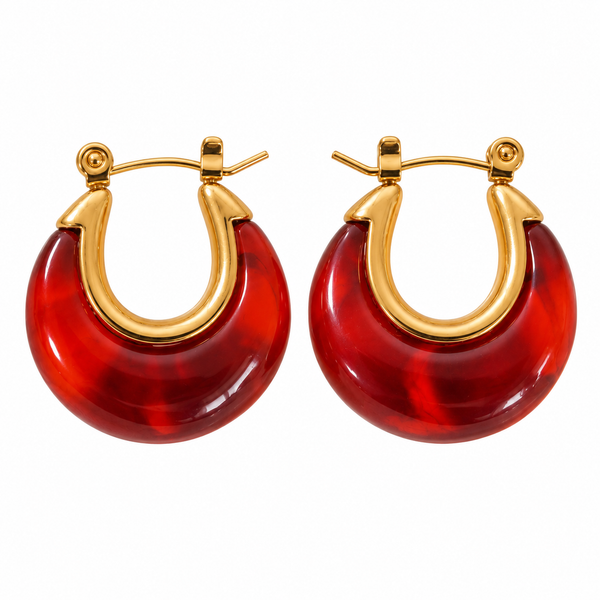 Ruby Red Hoops