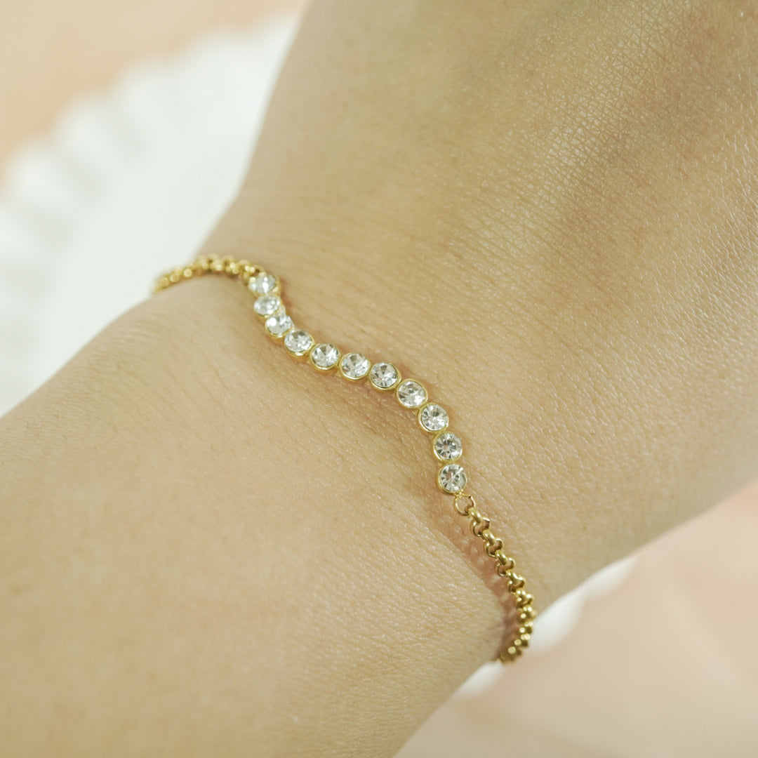 Serene Sparkle Wave Bracelet