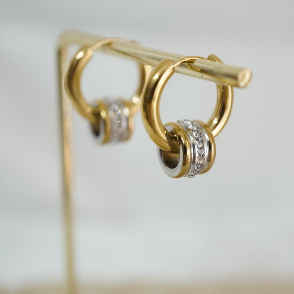 Orbit Pavé Huggie Hoops