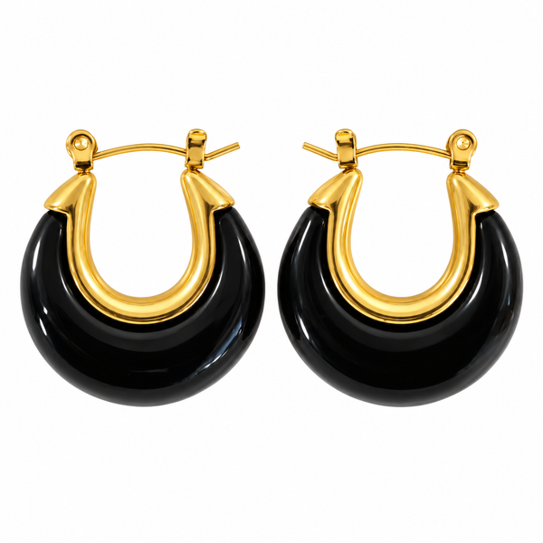 Jet Black Hoops