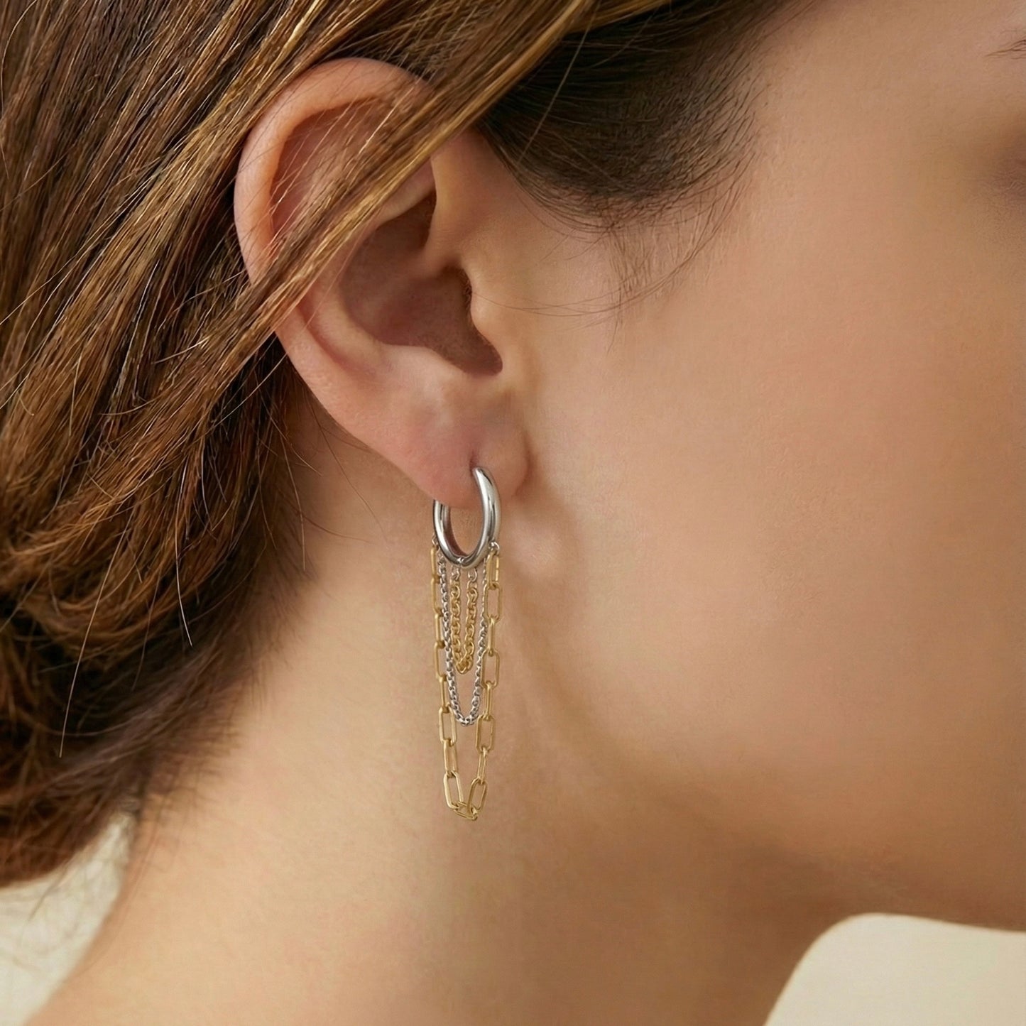 Trinity Dual-Tone Cascade Earrings