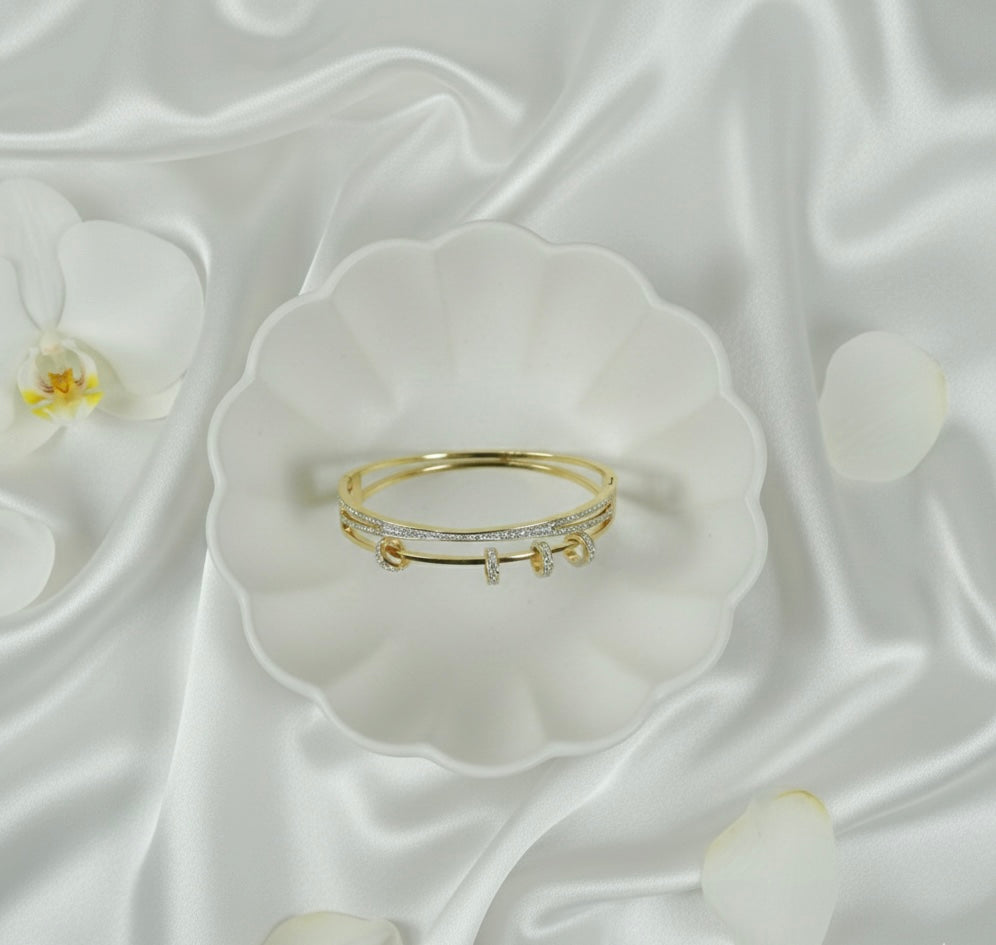 Aurora Triple-Band Pave Bangle