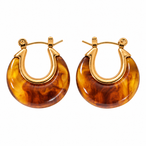 Honey Amber Hoops