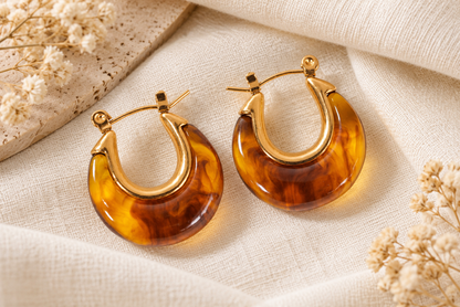 Honey Amber Hoops