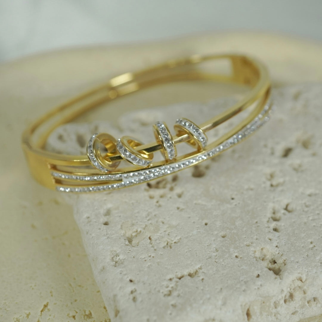 Aurora Triple-Band Pave Bangle