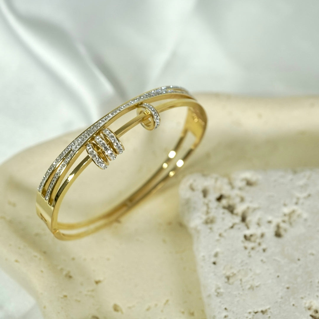 Aurora Triple-Band Pave Bangle