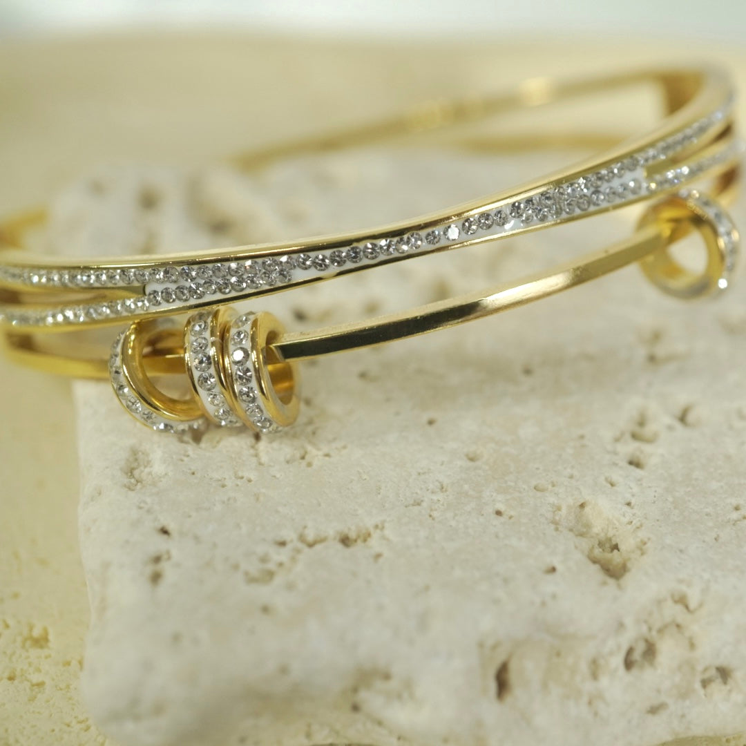 Aurora Triple-Band Pave Bangle