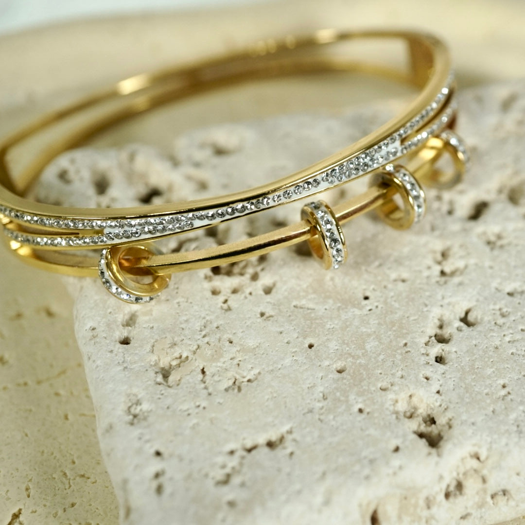 Aurora Triple-Band Pave Bangle