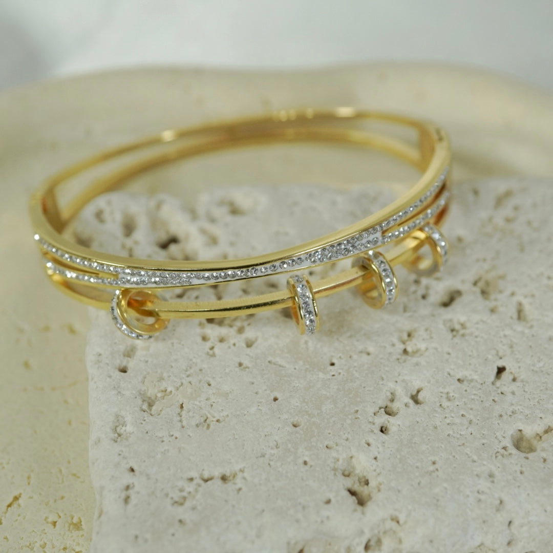 Aurora Triple-Band Pave Bangle