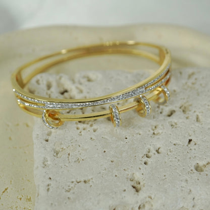 Aurora Triple-Band Pave Bangle