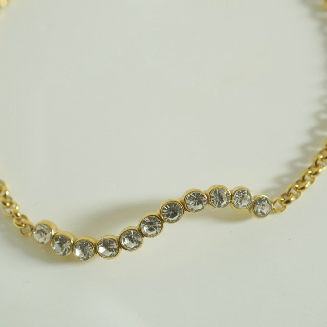 Serene Sparkle Wave Bracelet
