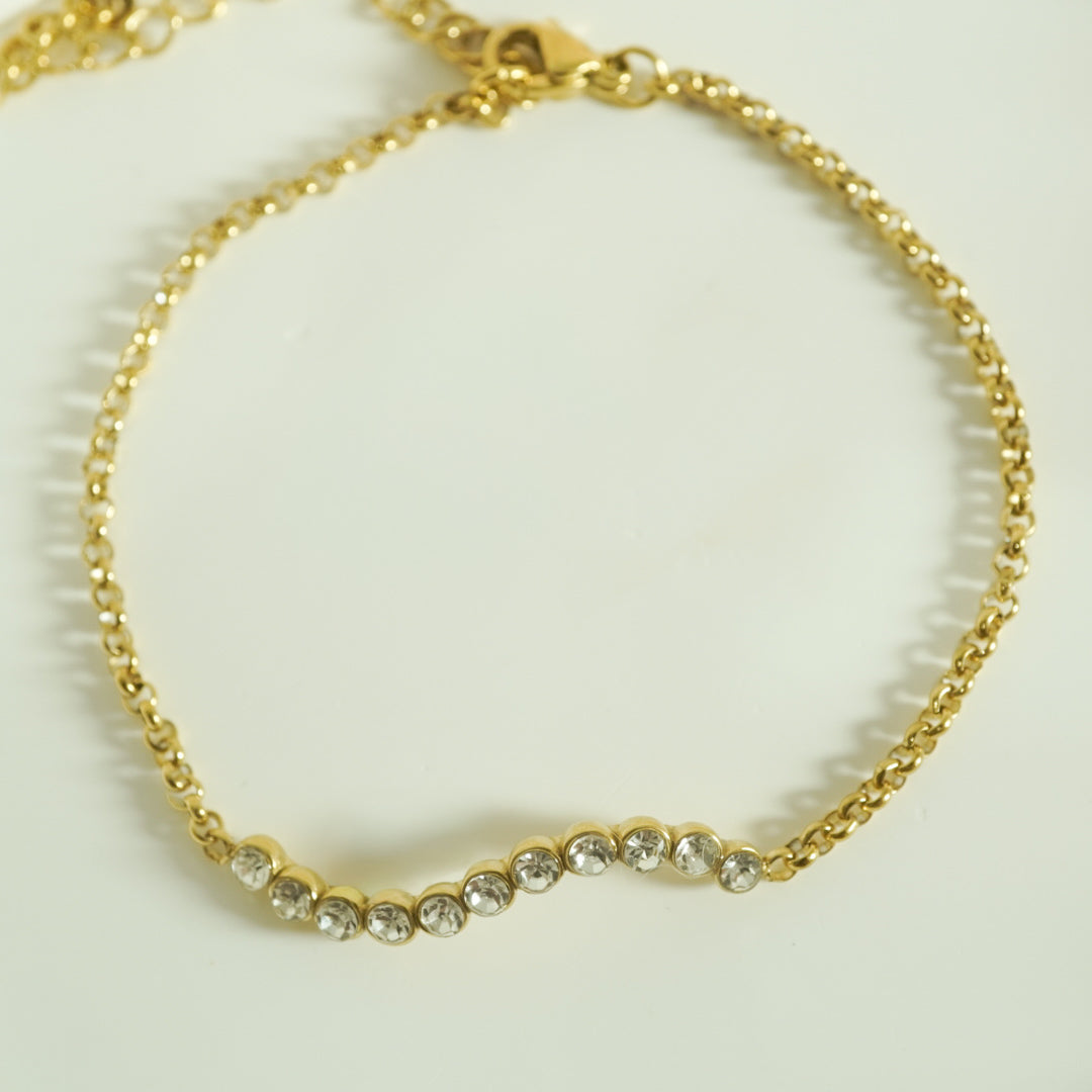Serene Sparkle Wave Bracelet