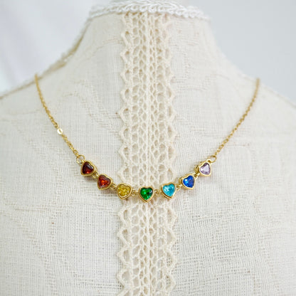 Rainbow Heart Choker