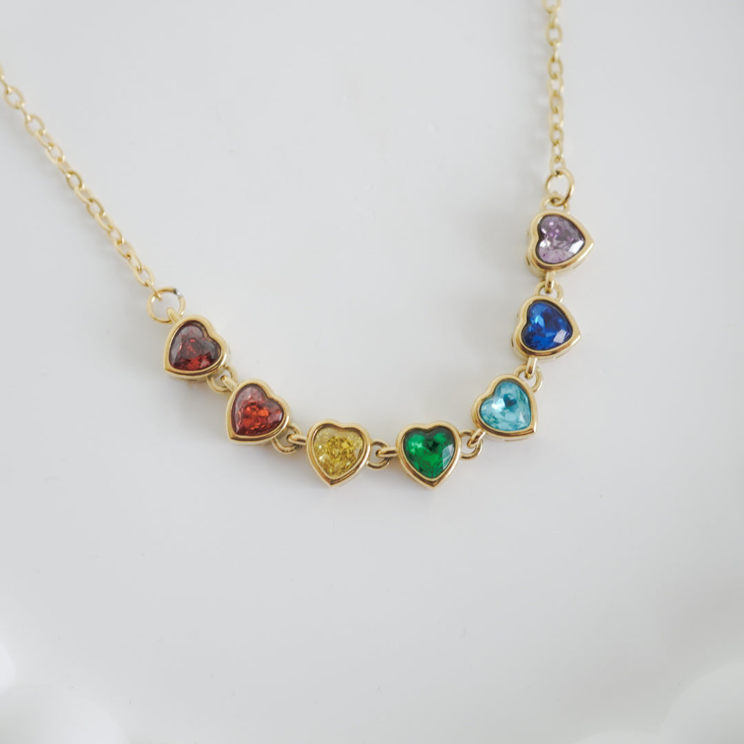 Rainbow Heart Choker