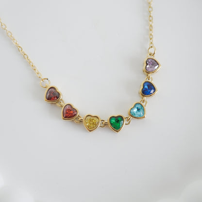Rainbow Heart Choker