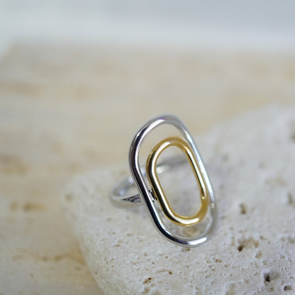 Sculptural Two-tone Ring