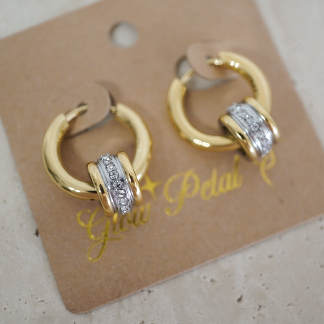 Orbit Pavé Huggie Hoops