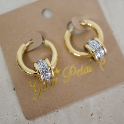 Orbit Pavé Huggie Hoops