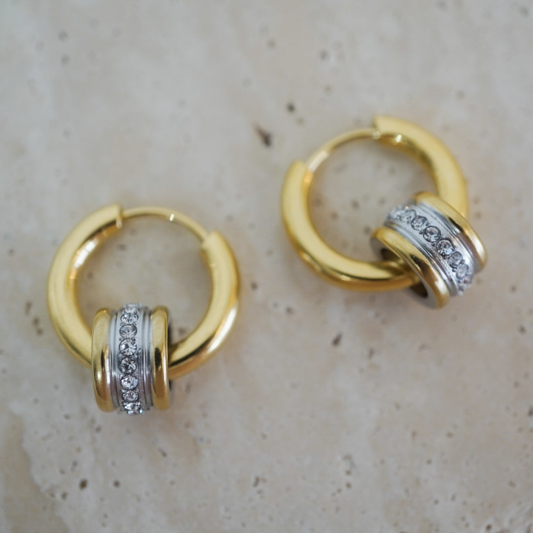 Orbit Pavé Huggie Hoops
