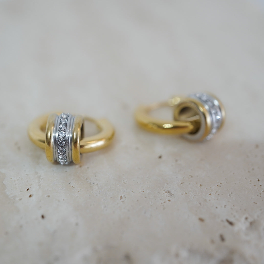Orbit Pavé Huggie Hoops