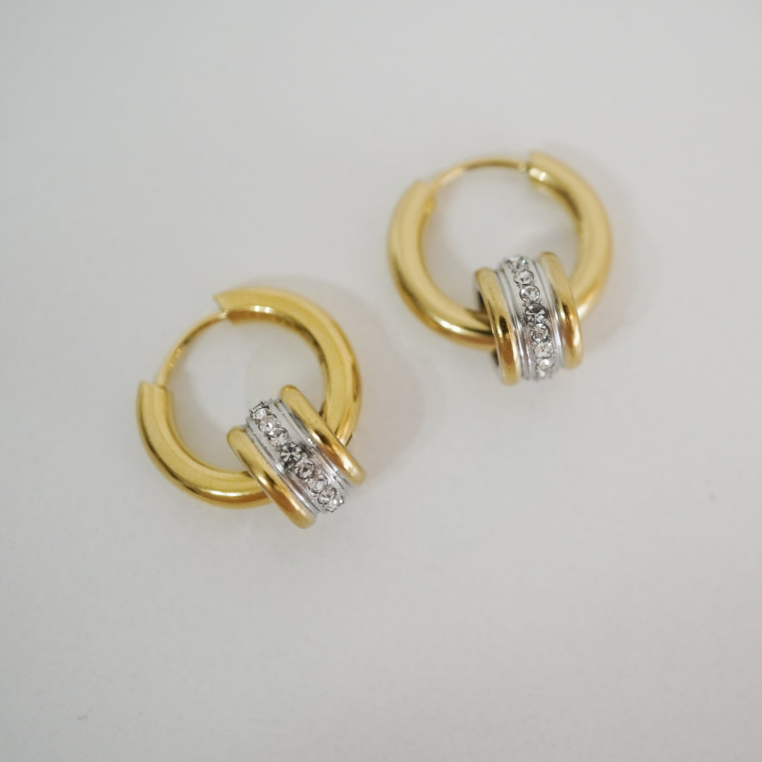 Orbit Pavé Huggie Hoops