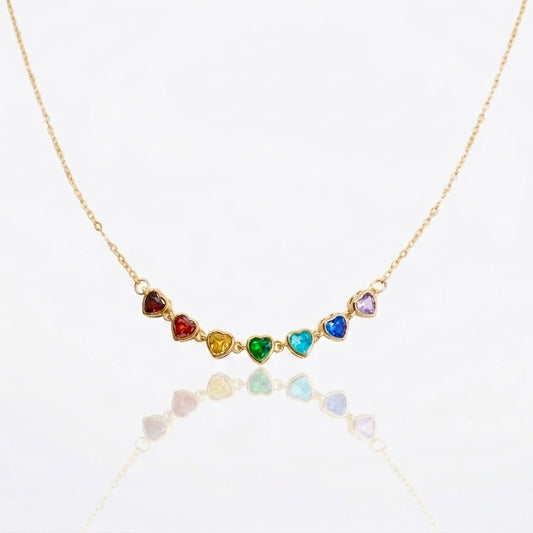 Rainbow Heart Choker