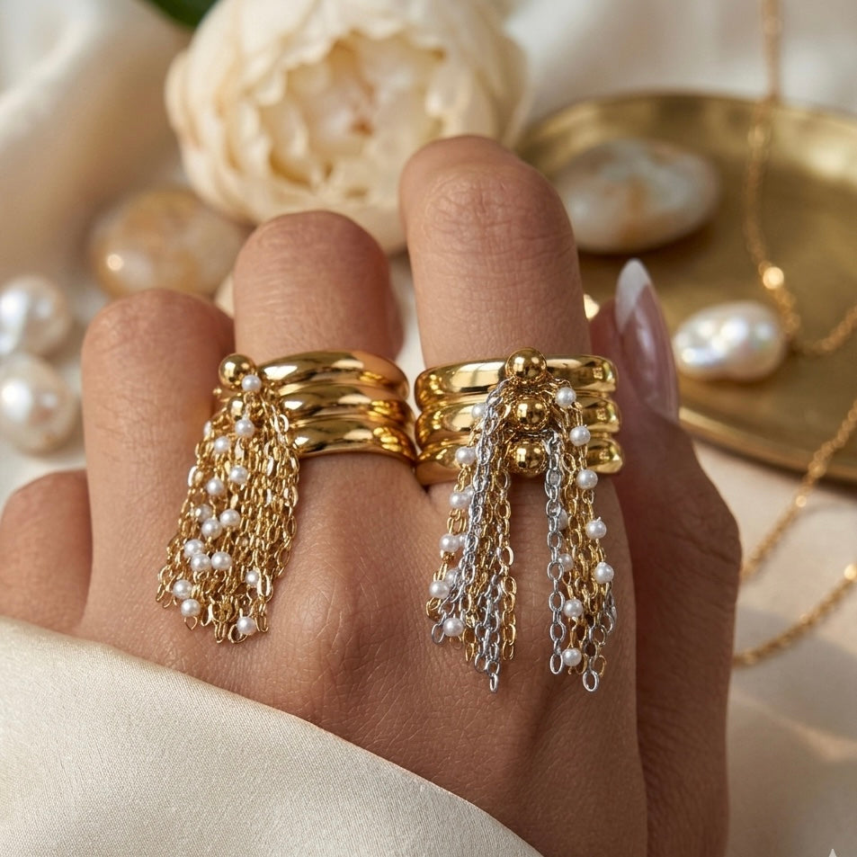 Dewdrop Cascade Ring