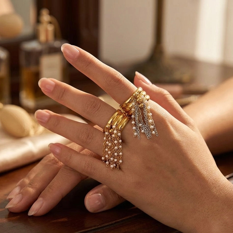 Dewdrop Cascade Ring