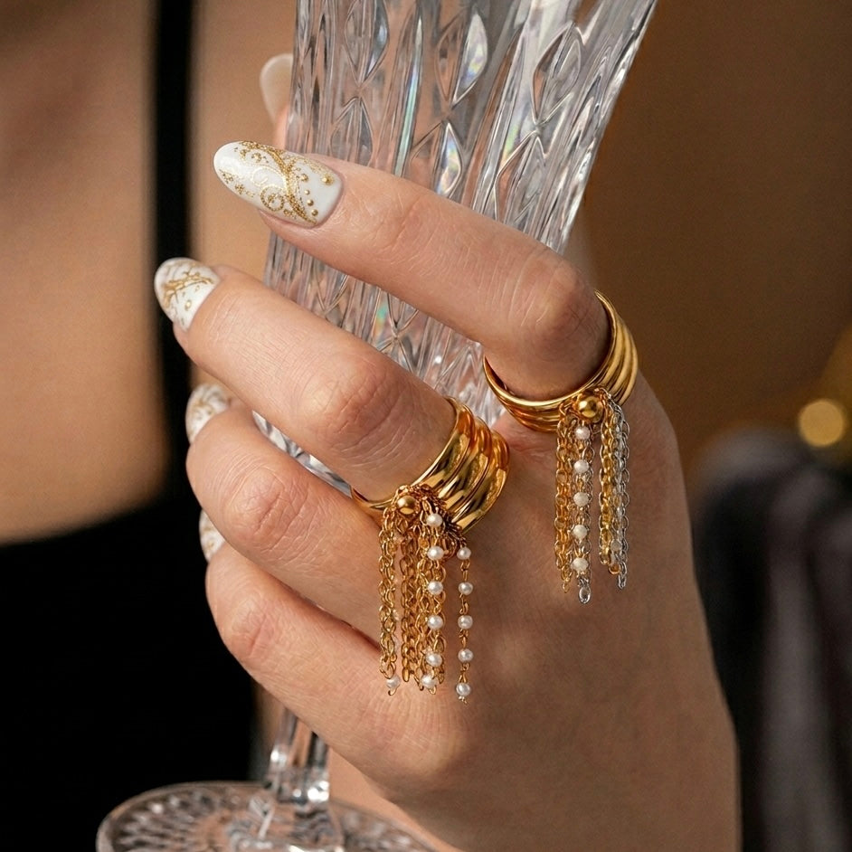 Dewdrop Cascade Ring