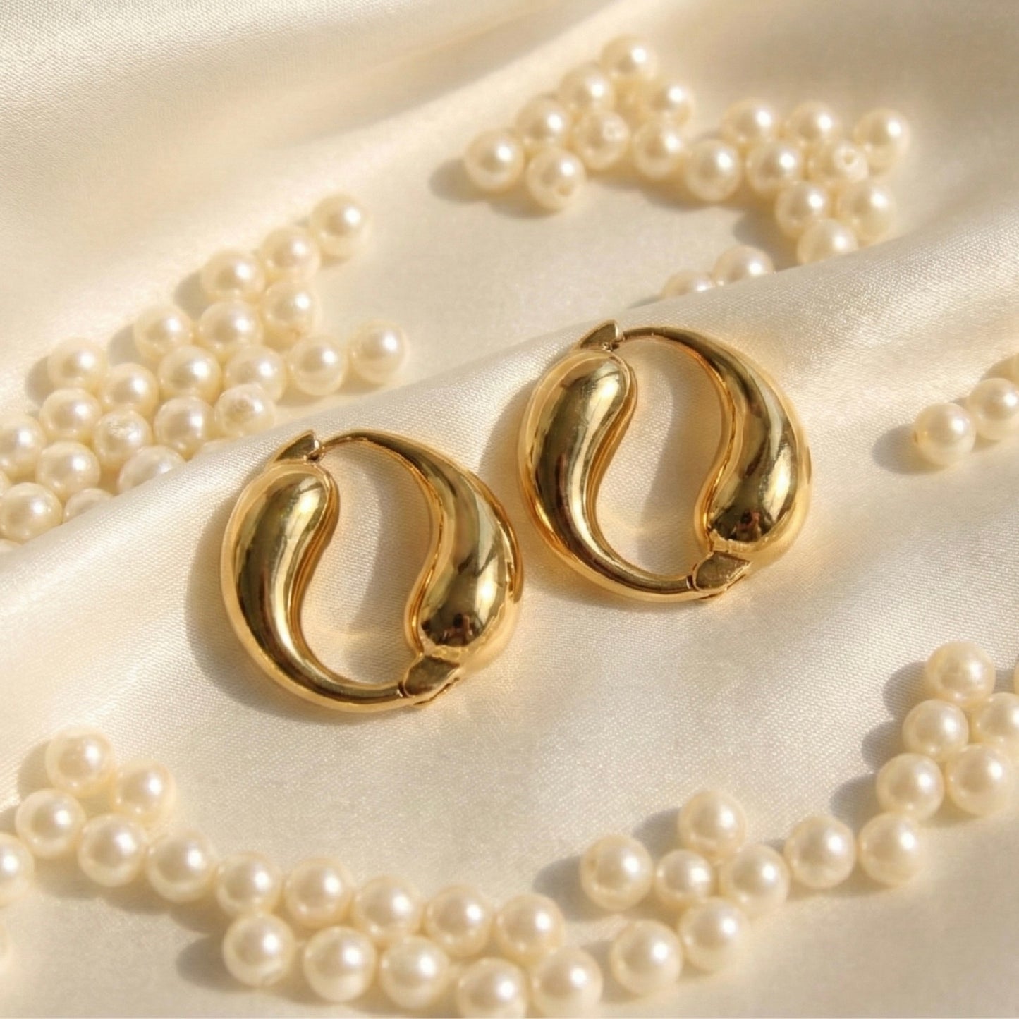Golden Dewdrop Hoops