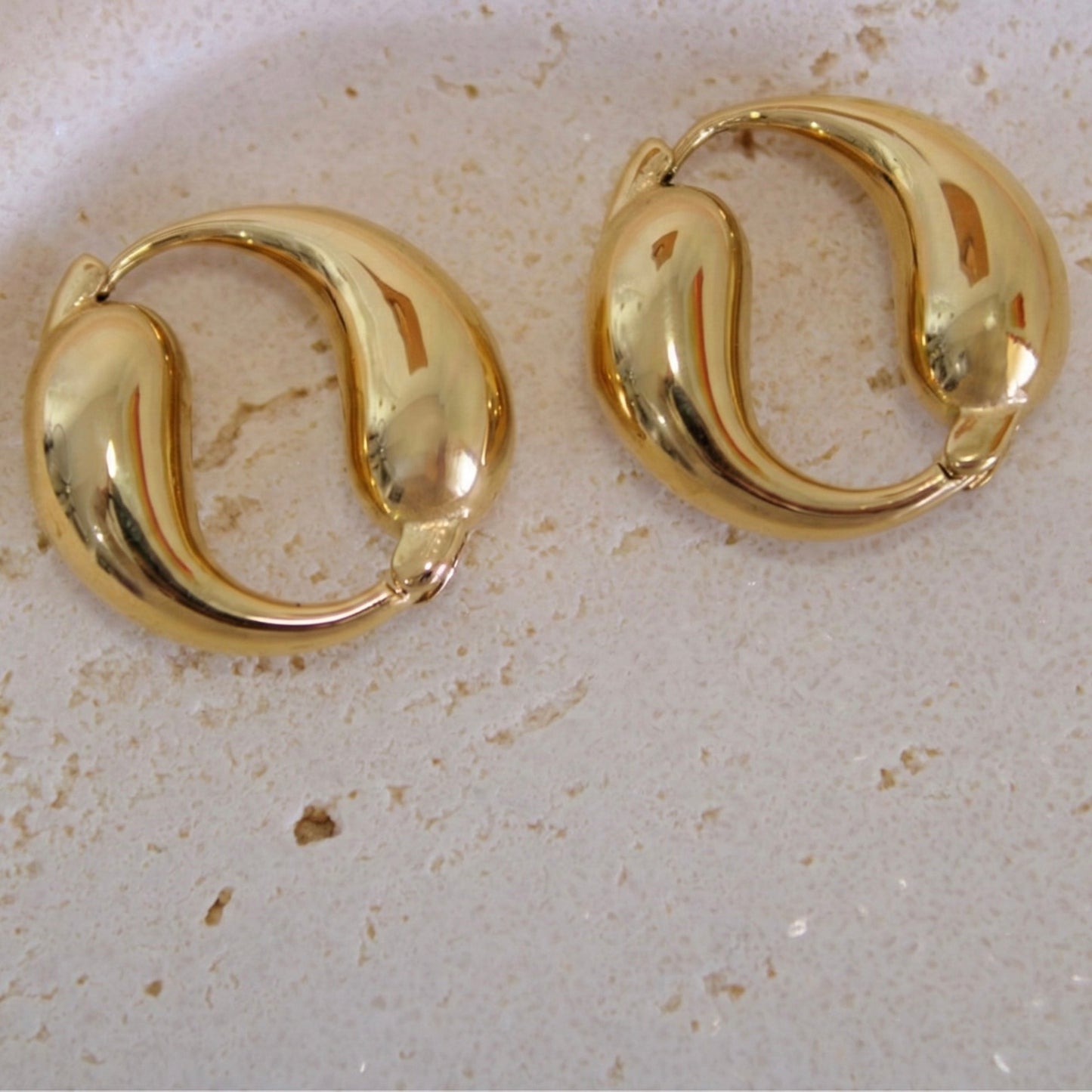 Golden Dewdrop Hoops