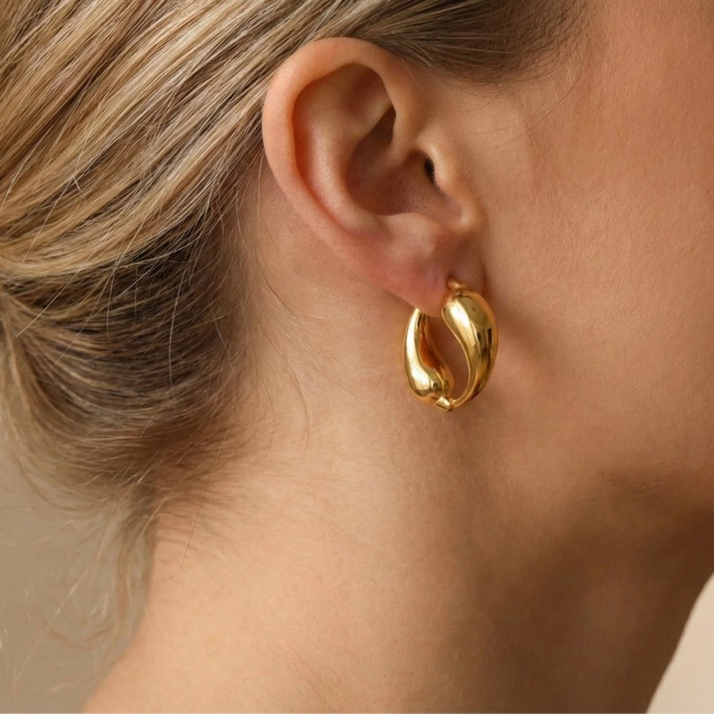 Golden Dewdrop Hoops