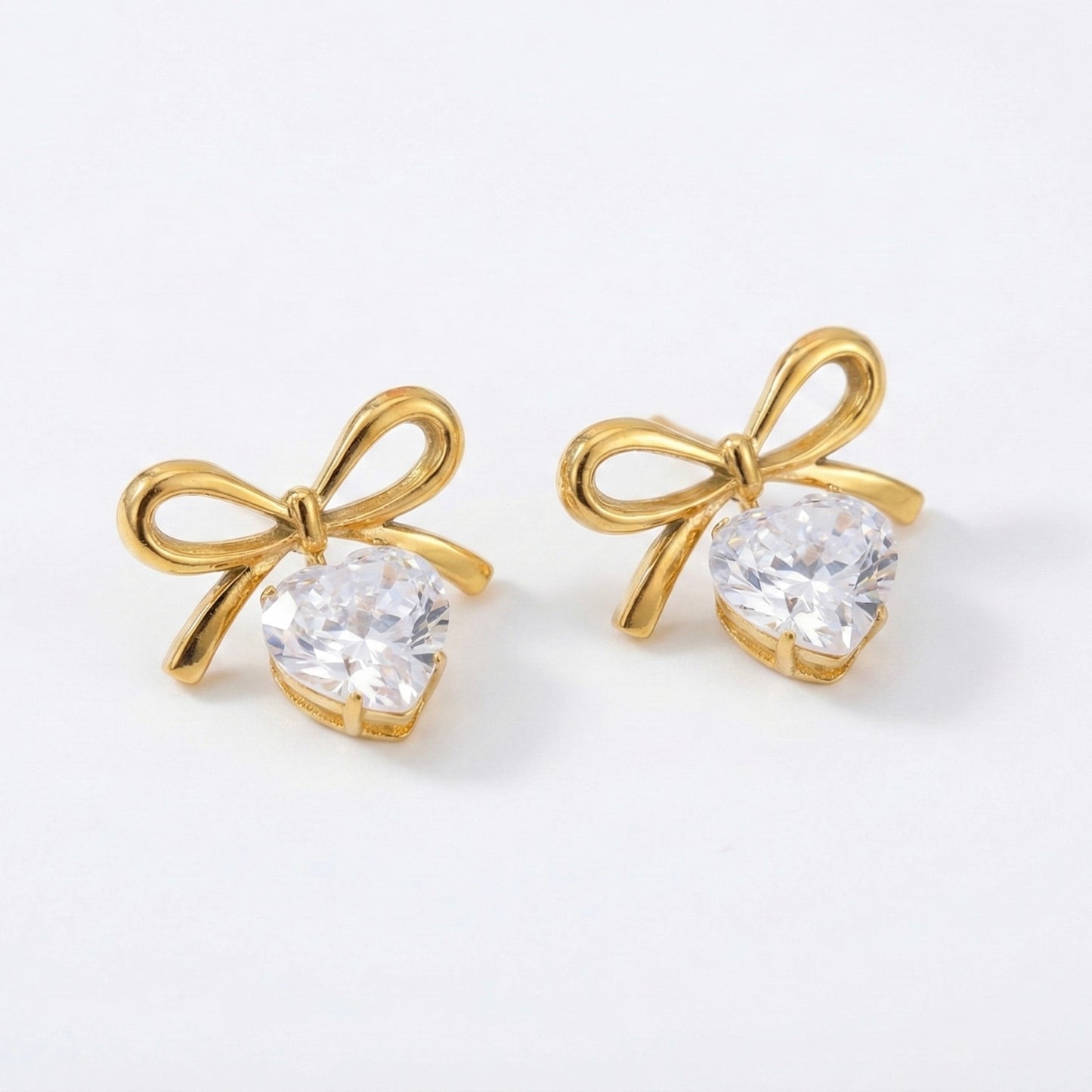 Amour Bow & Heart Studs