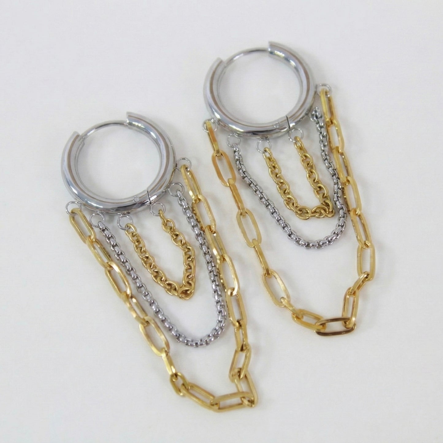 Trinity Dual-Tone Cascade Earrings