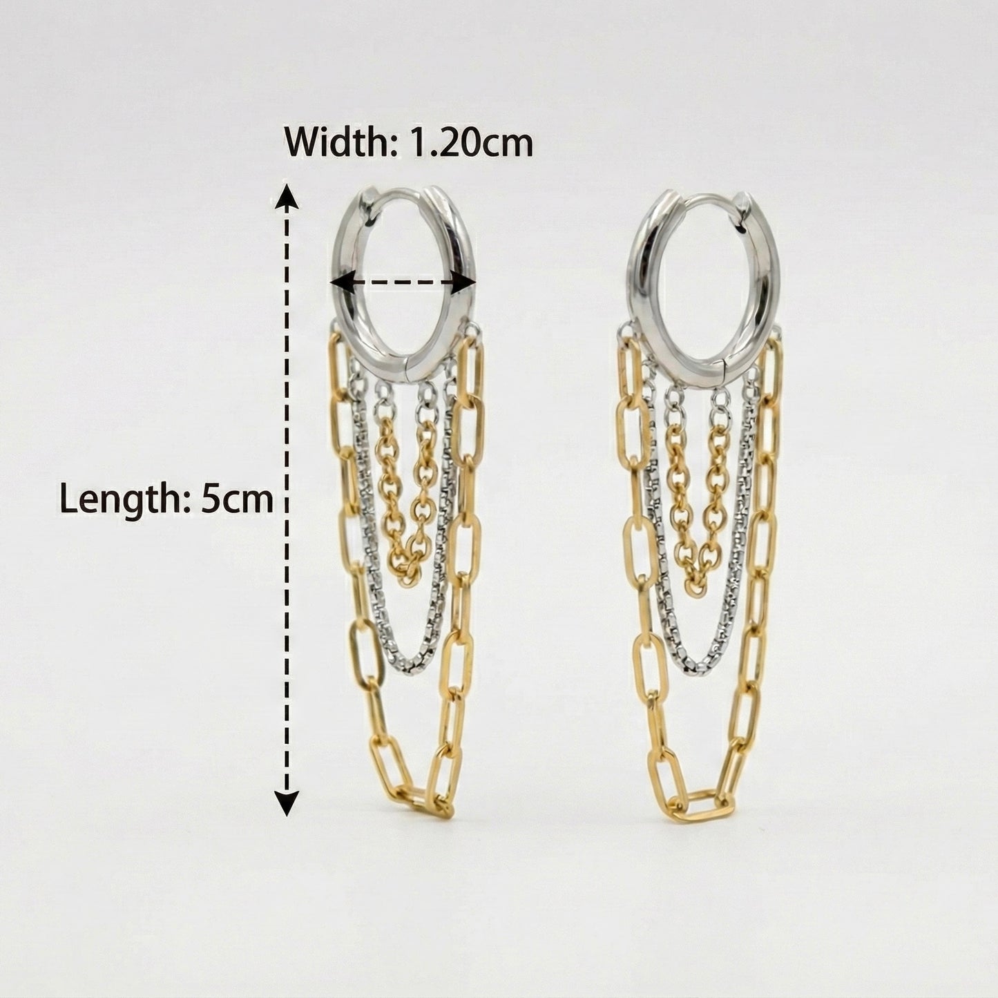 Trinity Dual-Tone Cascade Earrings
