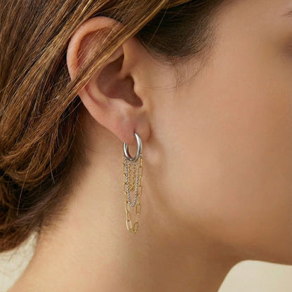 Trinity Dual-Tone Cascade Earrings