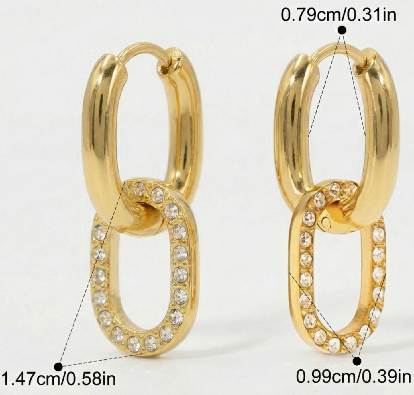 Pavé Interlock Huggies