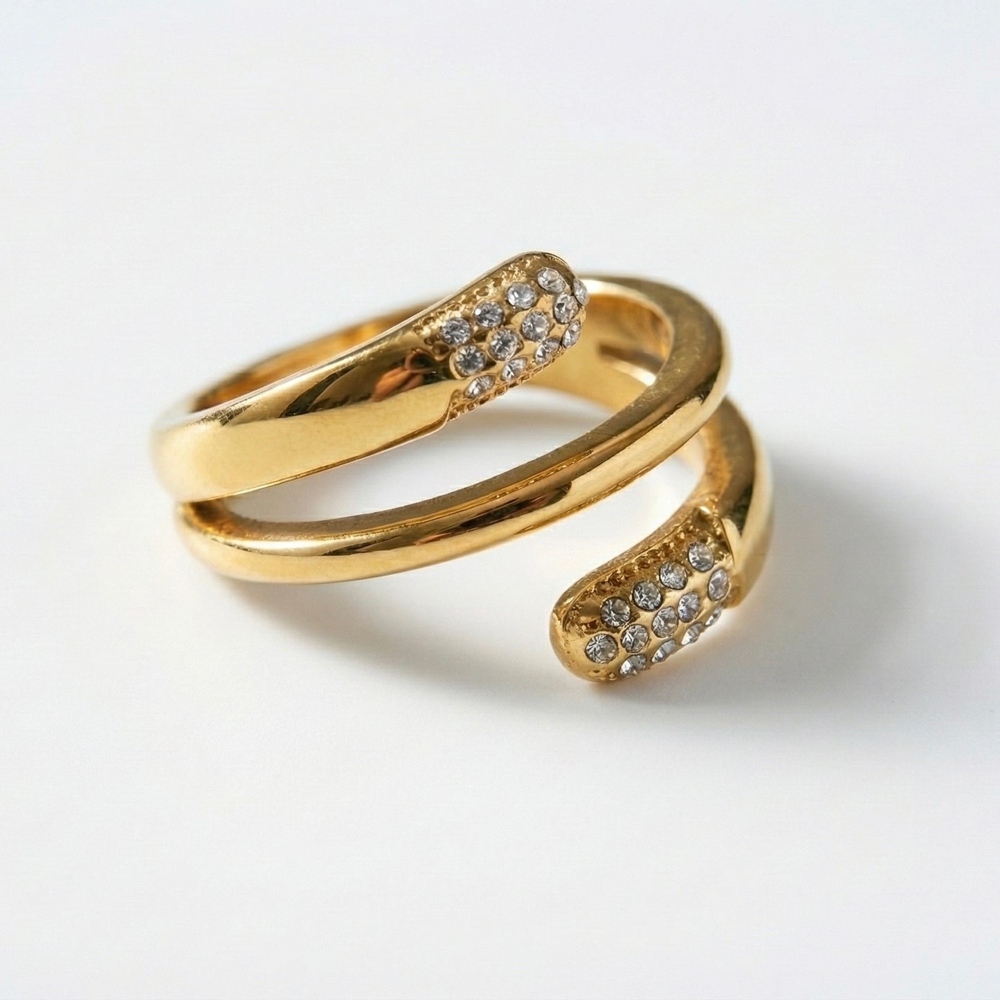 Crystal Spiral Wrap Ring