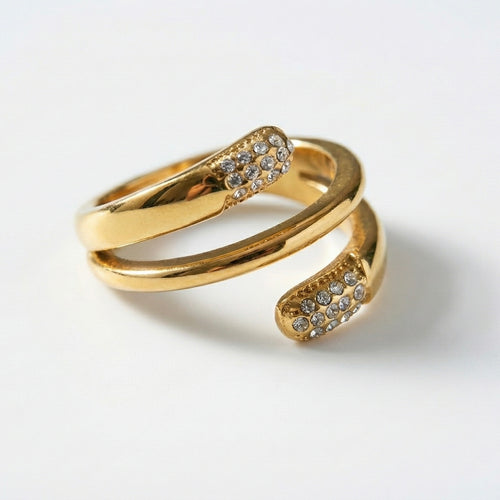 Crystal Spiral Wrap Ring