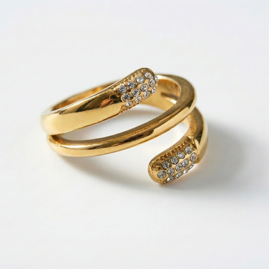 Crystal Spiral Wrap Ring