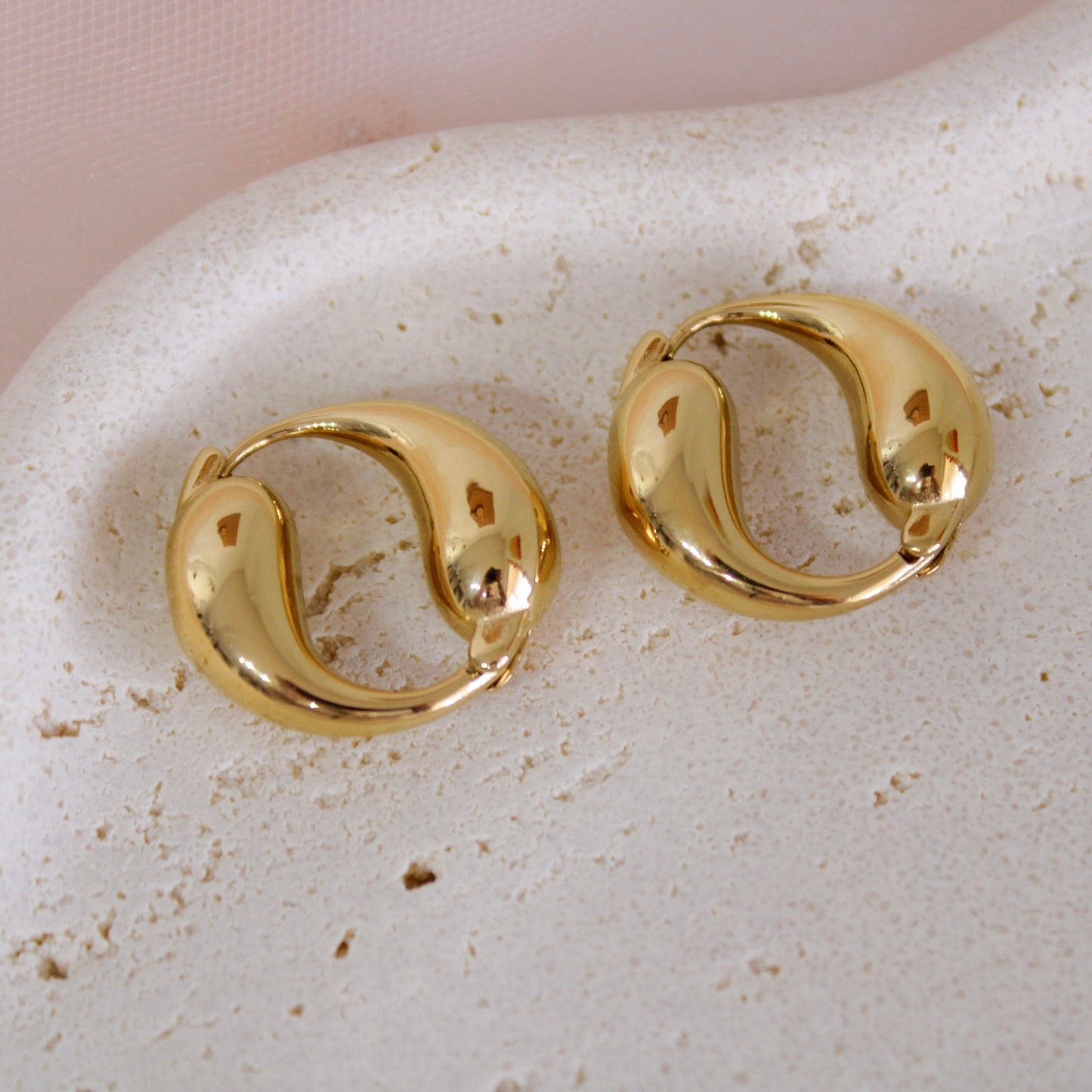 Golden Dewdrop Hoops