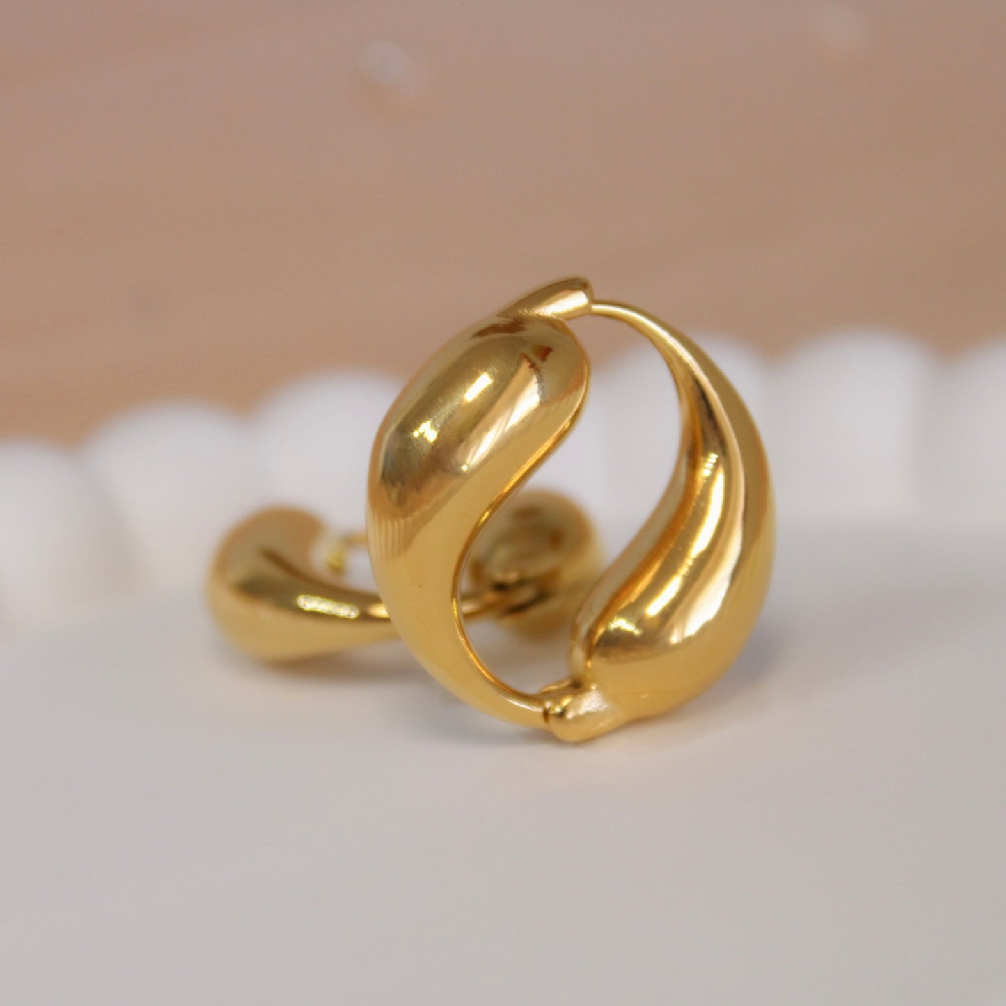 Golden Dewdrop Hoops