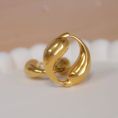 Golden Dewdrop Hoops