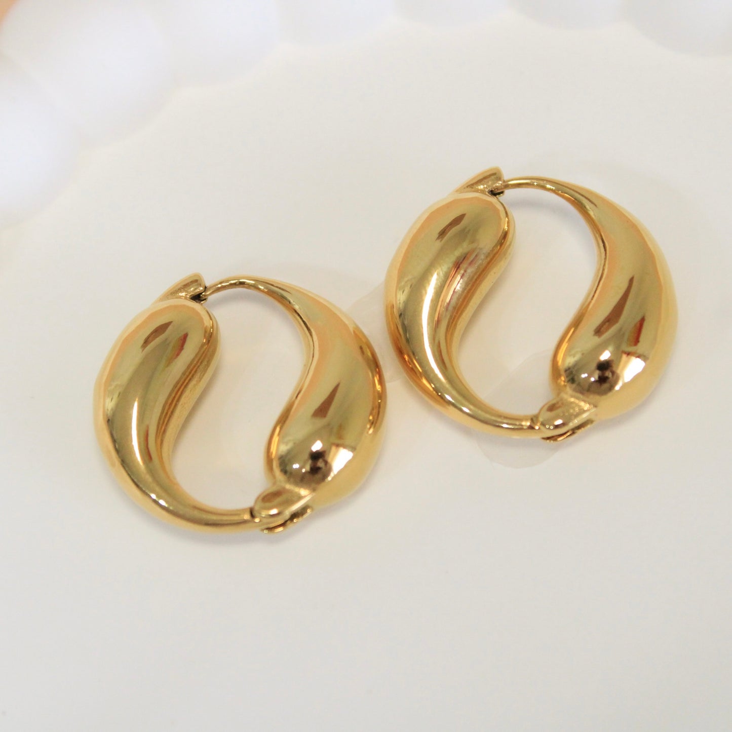 Golden Dewdrop Hoops