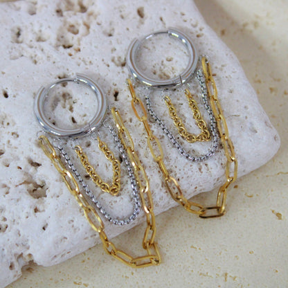 Trinity Dual-Tone Cascade Earrings