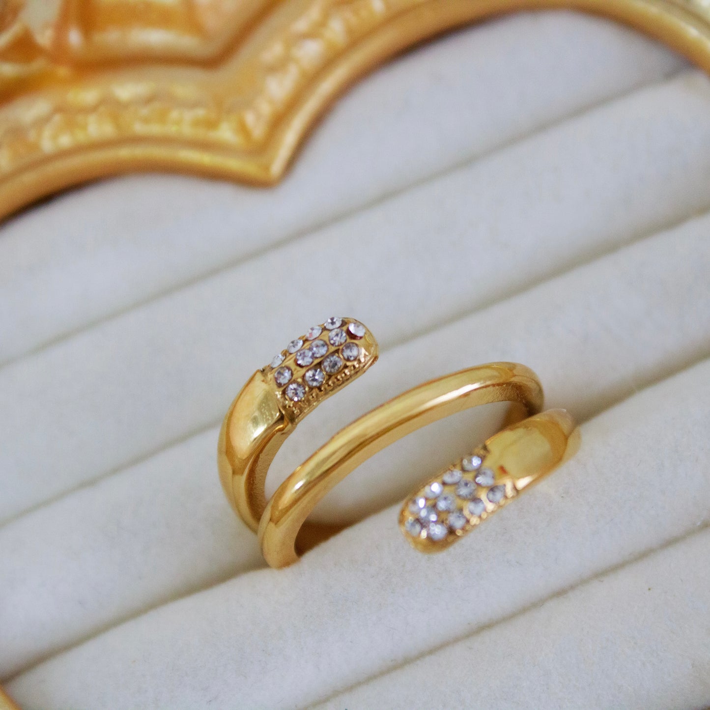 Crystal Spiral Wrap Ring