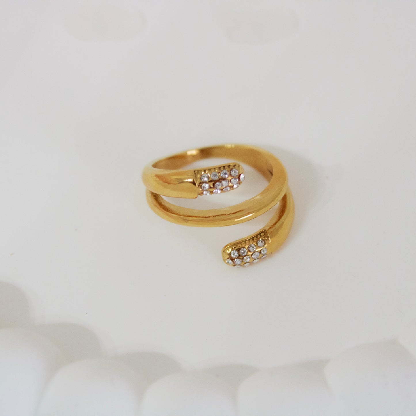 Crystal Spiral Wrap Ring