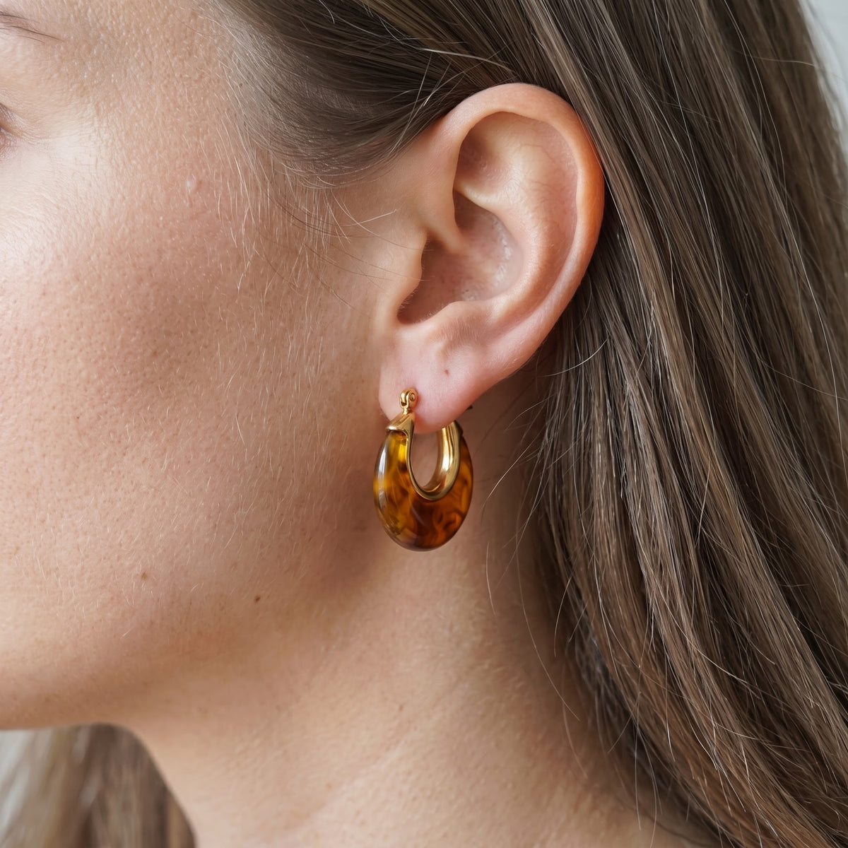 Honey Amber Hoops