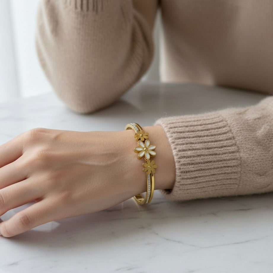 Lumina Daisy Pavé Bangle