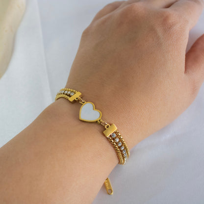 Pearl Heart Bracelet